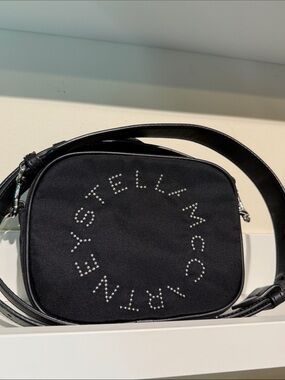 Stella McCartney Black Studded Logo Versatile Crossbody & Belt Bag